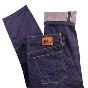 Japanese Selvedge Redline 1969 Gap Jeans Slim Button Fly Men's 32x26 (hemmed)